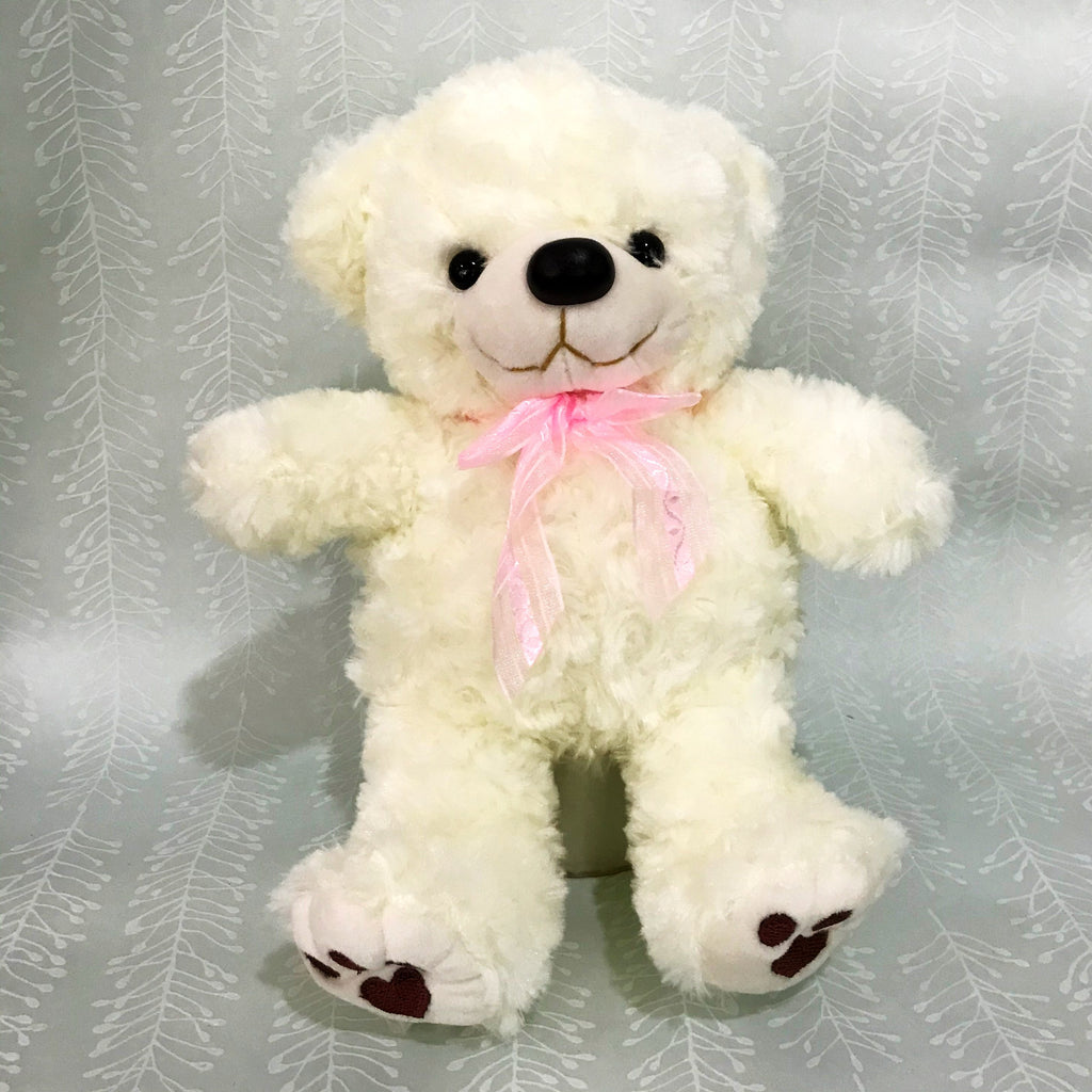 8" White Teddy Bear - Fruit n Floral