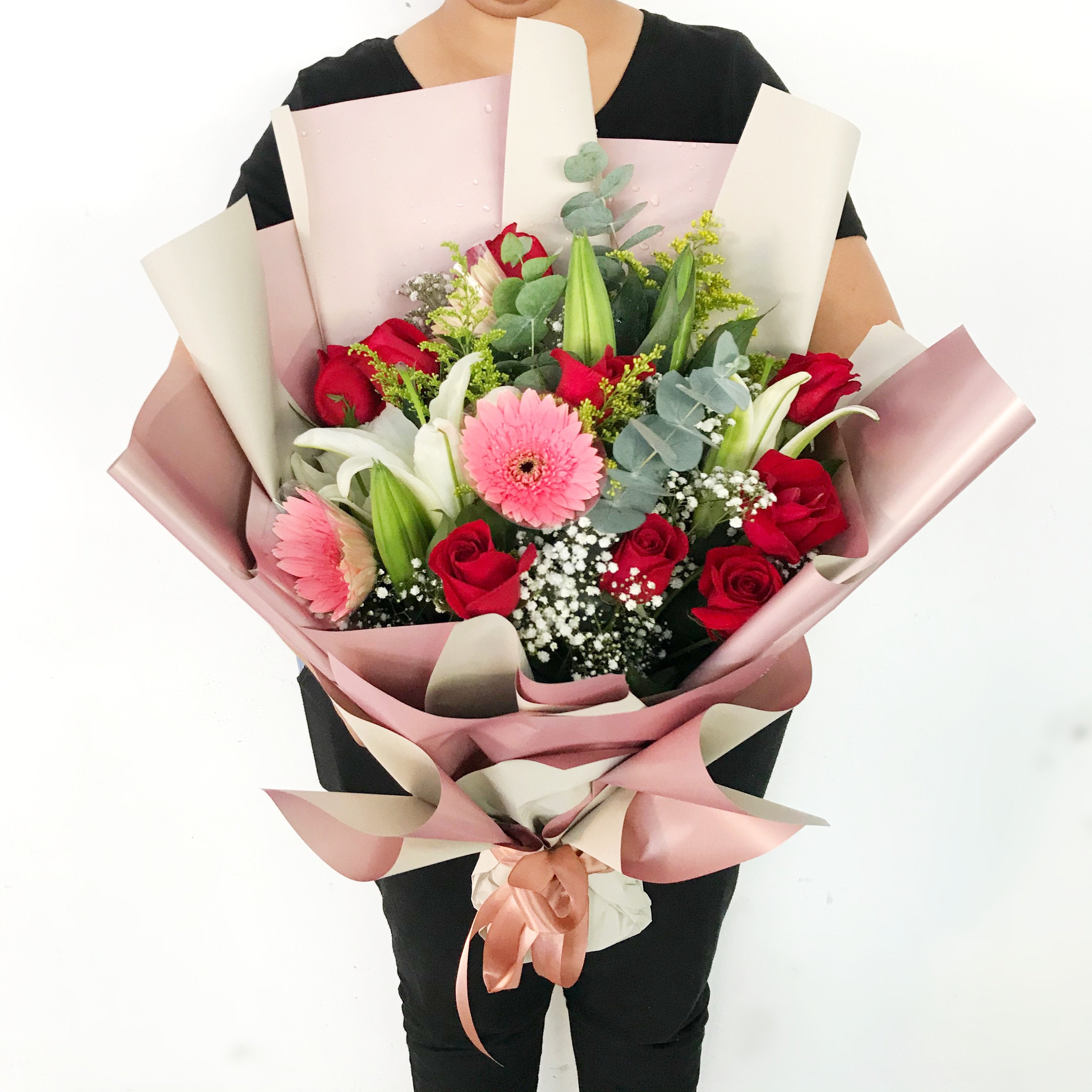 Pink Flowers Bouquet - Fruit n Floral