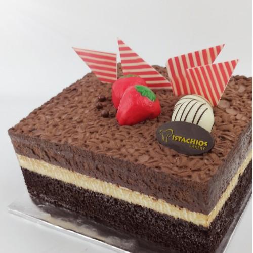 7" Square Cocoa Indulgence Cake - Fruit n Floral