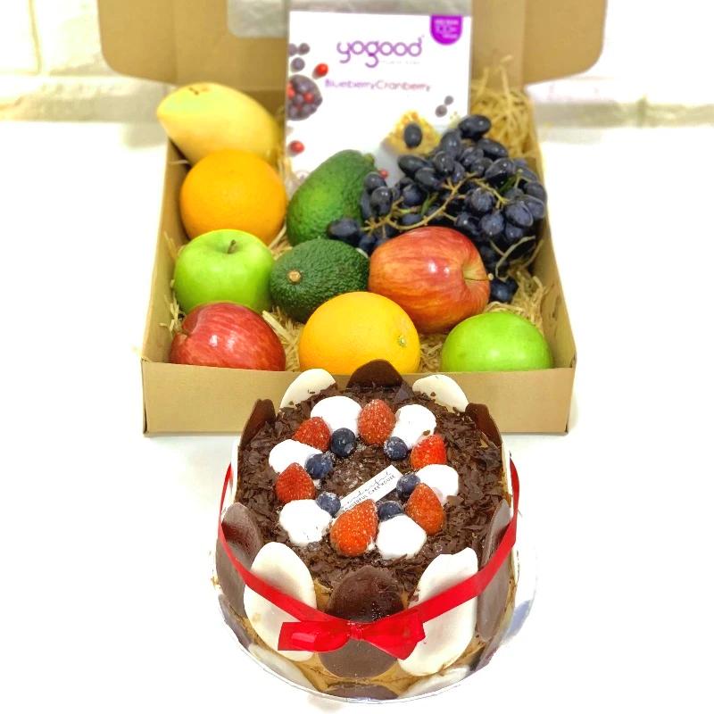 Fruit Box with Cake - Fruit n Floral