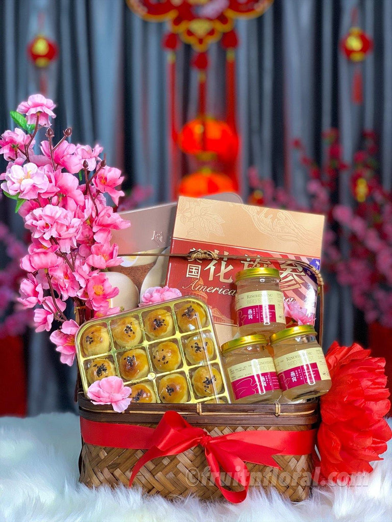Oriental CNY Festive Basket - Fruit n Floral