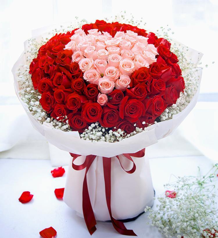 Pink and Red Love Bouquet - Fruit n Floral