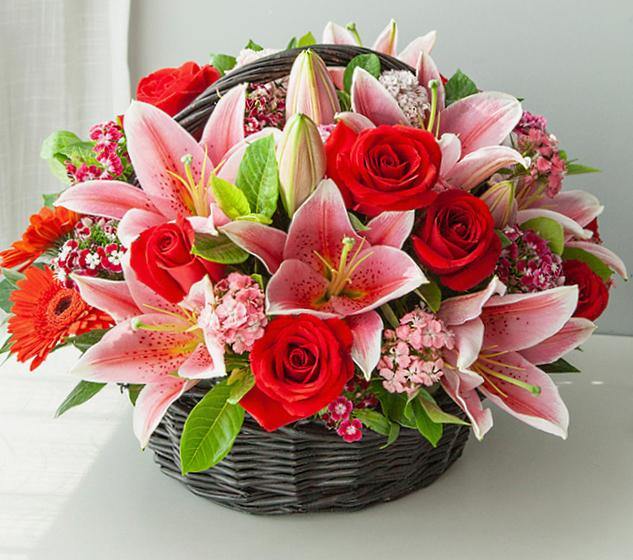 Roses and Lilies Basket - Fruit n Floral