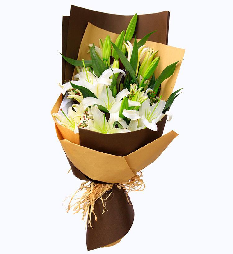 White Lilies Hand Bouquet - Fruit n Floral