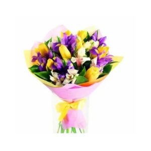 Purple Iris & Yellow Tulip Mix