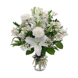 Snowy White Garden Vase