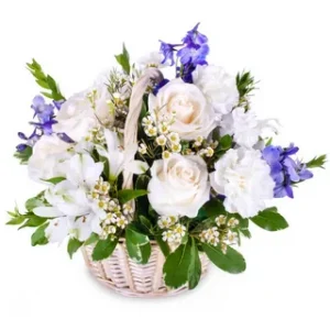 Sapphire & Pearl Basket Bouquet