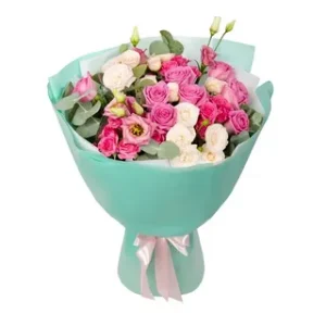 Teal Bliss Rose Bouquet
